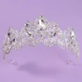 Silber Braut Tiara Strass Krone Hochzeit Haarschmuck Damen Festzug Abschlussball Party - Elegante Krone (TS-J2654) / Silber