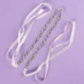 Bridal crystal rhinestone belt with white satin ribbon for wedding dress evening gown party. - Minimalist Premium Belt WS-J126S