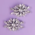 Sparkling crystal shoe clips for bridal wedding shoes, elegant decorative shoe accessories. - Festival Adapted Shoe Clips SC-J078