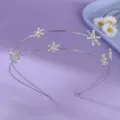 Double layer rhinestone snowflake headband silver hair accessory for women banquet party daily wear - Snowflake Rhinestone Style (TS-J3442S) / Dating Travel Headband (Silver)