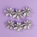 Sparkling crystal shoe clips for bridal wedding shoes, elegant floral rhinestone shoe decorations. - Wedding Dress Adapted Shoe Clips SC-J089S