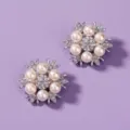 Elegant pearl crystal shoe clips sparkly floral wedding bridal shoe charms accessories - Daily Commuting Shoe Clip (SC-J023)