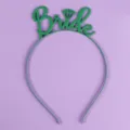 Serre-tête mariée vert lettre diamant accessoire de cheveux pour enterrement de vie de jeune fille - Serre-Tête Vert Luxe(TS-J2235GREEN)