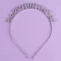 Zilveren metalen strass steen Fijne Verjaardag haarband kroon feest foto rekwisieten haaraccessoire - Veelzijdige Zilveren Haarband TS-J2221S