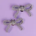 Sparkling rhinestone bow shoe clips, elegant crystal shoe buckles for wedding party shoes. - Photo Shoot Shoe Clips SC-J095S