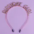Rosé gouden strass verjaardag meisje haarband, glinsterend feest haaraccessoire. - Feest Rosé Goud Haarband TS-J3029RG