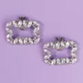 Crystal Shoe Clip Variant. Elegant rhinestone shoe buckle for wedding bridal shoes and evening party. - Elegant Noble Shoe Clips SC-J098S