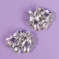 Crystal rhinestone shoe clips for bridal wedding shoes, party pumps, and fashion accessories. - Wedding Dress Versatile Shoe Clip (SC-J053)