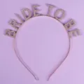 Serre-tete strass Bride to Be avec lettres scintillantes pour enterrement de vie de jeune - Serre-Tête Doré Exquis(TS-J3269G)