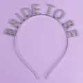 Serre-tête strass BRIDE TO BE brillant, parfait pour la fête de mariage et enterrement. - Serre-Tête Argenté Exquis(TS-J3269S)