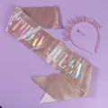 Roségold Geburtstag Schärfe und 50 fabelhafte Strass Krone Set für Frauen Party Deko - Süße Roségoldene Schärpe TS-J3350RG