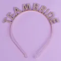 Serre-tête en métal strassé or rose "TEAM BRIDE" pour enterrement de vie de jeune fille et fête. - Serre-Tête Doré Élégant(TS-J3272G)