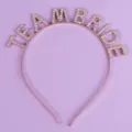 Magnifique serre-tête en métal avec lettres strass Team Bride accessoire enterrement de vie de jeune fille - Serre-Tête Strass AB Doré(TS-J3272GAB)