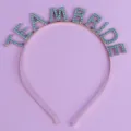 Serre-tête en métal strass Team Bride pour enterrement vie jeune fille mariage accessoire cheveux - Serre-Tête Strass Bleu Doré(TS-J3272GLB)
