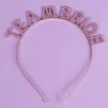 Serre-tete en metal avec strass TEAM BRIDE pour enterrement de vie de jeune fille. - Serre-Tête Strass Violet Doré(TS-J3272GP)