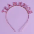 Serre-tête en métal strass rose TEAM BRIDE pour enterrement de vie de jeune fille mariage fête - Serre-Tête Strass Rose Doré(TS-J3272GPINK)