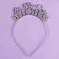 Serre-tete de fete danniversaire en strass argentes diademe lettre scintillant femme - Serre-Tête Doux Élégant(TS-J3303S)