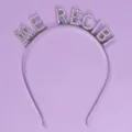 Serre-tete lettres strass argente ME RECIBI accessoire de cheveux de fete celebration. - Serre-Tête Argenté Doux(TS-J3418S)