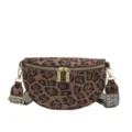 Leopard print chest bag for women fashion fanny pack casual crossbody bag for daily use - Dark Brown