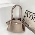 Taupe ευέλικτη τσάντα ώμου από συνθετικό δέρμα, κομψή casual γυναικεία τσάντα χειρός. - Χακί