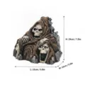 Solar powered resin skeleton sculpture Halloween dark gothic reaper tabletop decor 19x15cm - RRW2112 Solar Skull Lamp 6-Light Medium