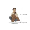 Resin girl hugging dog figurine sculpture home decor desktop ornament gift height 17cm - Girl Holding Dog Sitting Style(RRW2107)