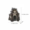 Solar resin skull ornament halloween decoration spooky ghost light LED tabletop decor - S