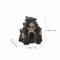 Halloween Solar Skull Light Resin Ornament Spooky Ghost Figurine Home Decor Garden Yard 18cm - L