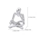 Silver thinker reader abstract sculpture resin statue home desktop decor figurine 13.5cm - Left Hand, Silver