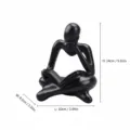 Abstract Thinker Reading Resin Figurine Modern Office Desk Decor Art Sculpture 14cm - Left Hand, Black
