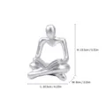 Modern abstract resin thinker reading sculpture statue desk home decor ornament 13.5cm - Both Hands Silver