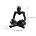 Black resin reading thinker figurine sculpture abstract home desktop decor 13x10.5x8cm - Both Hands Black