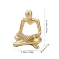 Gold resin reading thinker statue sculpture desktop home study room decor ornament item - Both Hands Gold