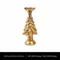 Bougeoir sapin de noel en resine doree vintage pour decoration de table festive - Bougeoir Sapin de Noël / L / Or