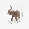 Resin elephant figurine home decor lucky wealth tabletop animal ornament for living room office desk - Deep Walnut Wood Grain