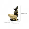 Anubis resin storage tray figurine, Egyptian god black gold desktop ornament sculpture. - Eye of Horus