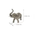 Resin elephant figurine home decor with marble texture, lucky animal sculpture for desk. - Faux Marble