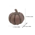 Resin pumpkin figurine with wood grain finish, autumn harvest home tabletop decor ornament. - Dark Walnut Wood Grain