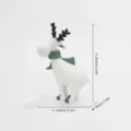 Christmas resin reindeer figurine desktop ornament with green scarf and hat for holiday decor - Tall Standing Little Elk Style