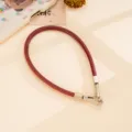 Cinturino in pelle per telefono catena corta con moschettone in metallo accessorio borsa - Fibbia in Metallo Galvanizzato Catena in Pelle Piatta (K6691)