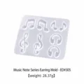 Silikonform für DIY Harz Ohrringe mit Noten und Kopfhörer Form, ideal als Bastelzubehör. - Musiknoten-Serie Ohrring-Form (ED#305)