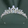Exquisites Kristall Braut Tiara Detail, silberne Legierung Strass Haarreif fuer Hochzeit. - Silber Weißer Strass + Blauer Gelee-Strass