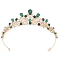 Exquis diademe strass baroque dore accessoire cheveux mariage mariee detaillee - Or KC Strass Blanc +孔 Strass Vert