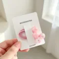 Pink beaded hair tie for kids, cute glossy bubble hair rope elastic band for girls dailywear. - Cracked Bead Style / Pink