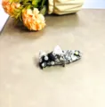 Pince à cheveux chiot en strass de luxe avec nœud mignon, accessoire élégant et doux. - Pince Bec De Canard Latérale (Chien Et Cœur) / Noir