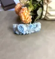 Pince à cheveux florale bleue avec joli charm chat et perles pour accessoire de style quotidien. - Style 2 (Pince à Cheveux Chat Bleu)