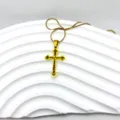 Collier Pendentif Croix en Acier Inoxydable Doré Gothique Hip Hop Bijoux Tendance - Style Gravé Vigne Vintage (2)