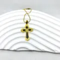 Collier pendentif croix en acier titane style hip hop punk pour hommes et femmes - Style Géométrique Goutte d'Huile Noire (6)