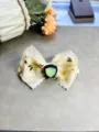 Jolie pince à cheveux nœud en dentelle florale pour femme, accessoire élégant mode. - Pince à Bec de Canard en Dentelle Contraste Jaune et Blanc (13)