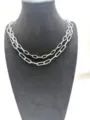 Collier de chaîne double couche en acier titane, bijoux hip hop style de rue de mode. - Chaîne à Boîte Et Trombone Superposée (XL20Q2057)